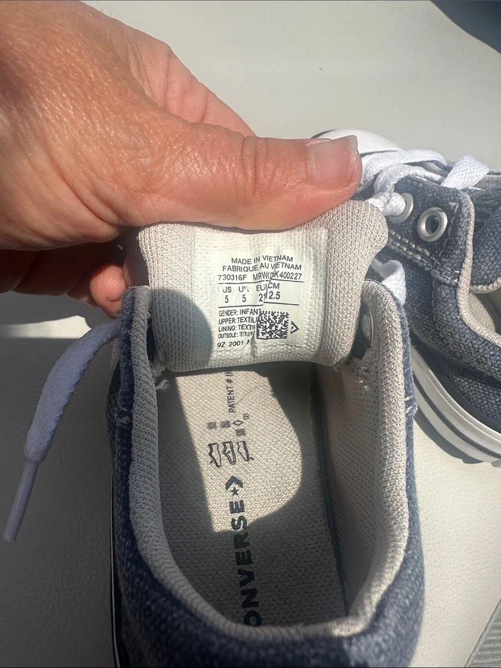 Converse Navy Canvas Kids Lace-Up Sneakers with White Accents